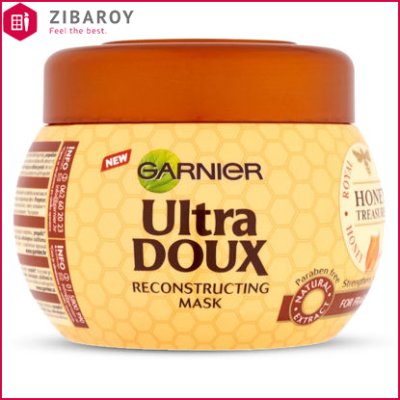 ماسک موی ترمیم کننده موهای ضعیف و شکننده گارنیه حاوی عسل مدل Ultra Doux حجم 300 میل