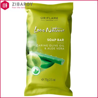 صابون اوریفلیم مدل Love Nature حاوی روغن زیتون و آلوئه ورا وزن 75 گرمی – شماره 32609