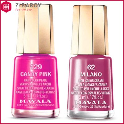 لاک ناخن ماوالا مدل Milano شماره 62 به همراه لاک ناخن مدل Candy Pink شماره 129