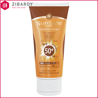 کرم ضد آفتاب رنگی SPF50 سان سیف مناسب پوست چرب و جوش دار حجم 50 میل  – بژ روشن