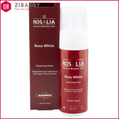 فوم پاک کننده و روشن کننده پوست رزالیا مدل Rosa White حجم 150 میل