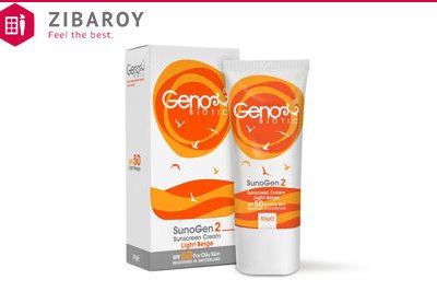کرم ضد آفتاب ژنو بایوتیک SPF50 مناسب پوست چرب حجم 50 میل رنگ بژ روشن