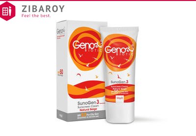 کرم ضد آفتاب ژنو بایوتیک SPF50 مناسب پوست چرب حجم 50 میل رنگ بژ طبیعی