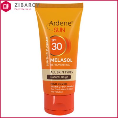 کرم ضد آفتاب و ضد لک رنگی آردن مدل Melasol SPF30 حاوی ویتامین E و C حجم 50 میل – بژ طبیعی