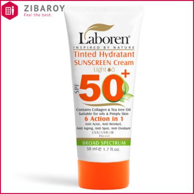 کرم ضد آفتاب +SPF50 لابورن مناسب پوست خشک و نرمال حجم 50 میل – رنگ بژ