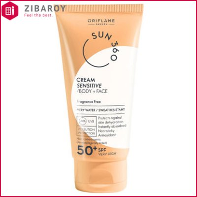 کرم ضد آفتاب SPF50 صورت و بدن اوریفلیم مدل Sun 360 مناسب پوست حساس حجم 50 میل – شماره 35760