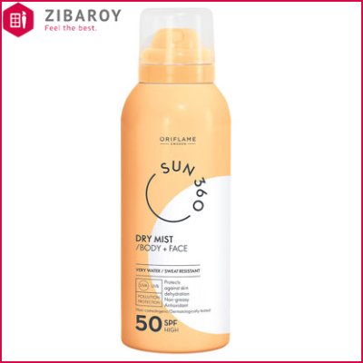 اسپری ضد آفتاب صورت و بدن Spf50 اوریفلیم سری سان 360 حجم 100 میل – شماره 34891